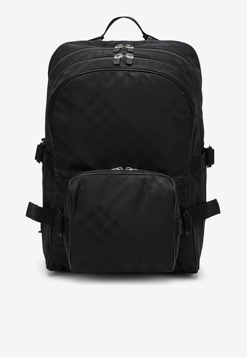 Check Jacquard Nylon Backpack