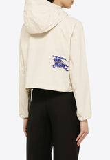 Logo-Embroidered Hooded Cropped Jacket