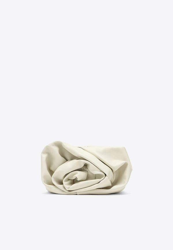 Curled Rose Nappa Leather Clutch