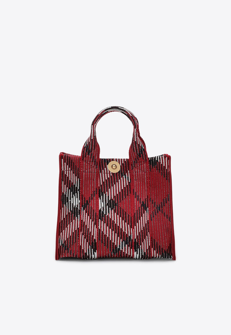 Mini Check Knitted Nylon Tote Bag