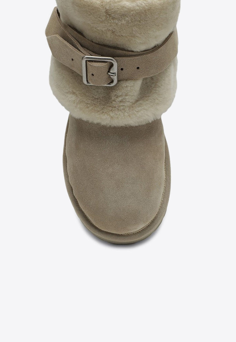 Chubby Suede Shearling Boots