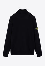 Logo Patch Turtleneck Wool Sweater