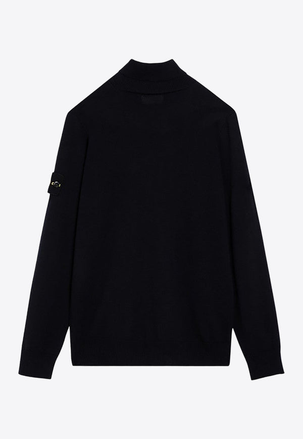 Logo Patch Turtleneck Wool Sweater