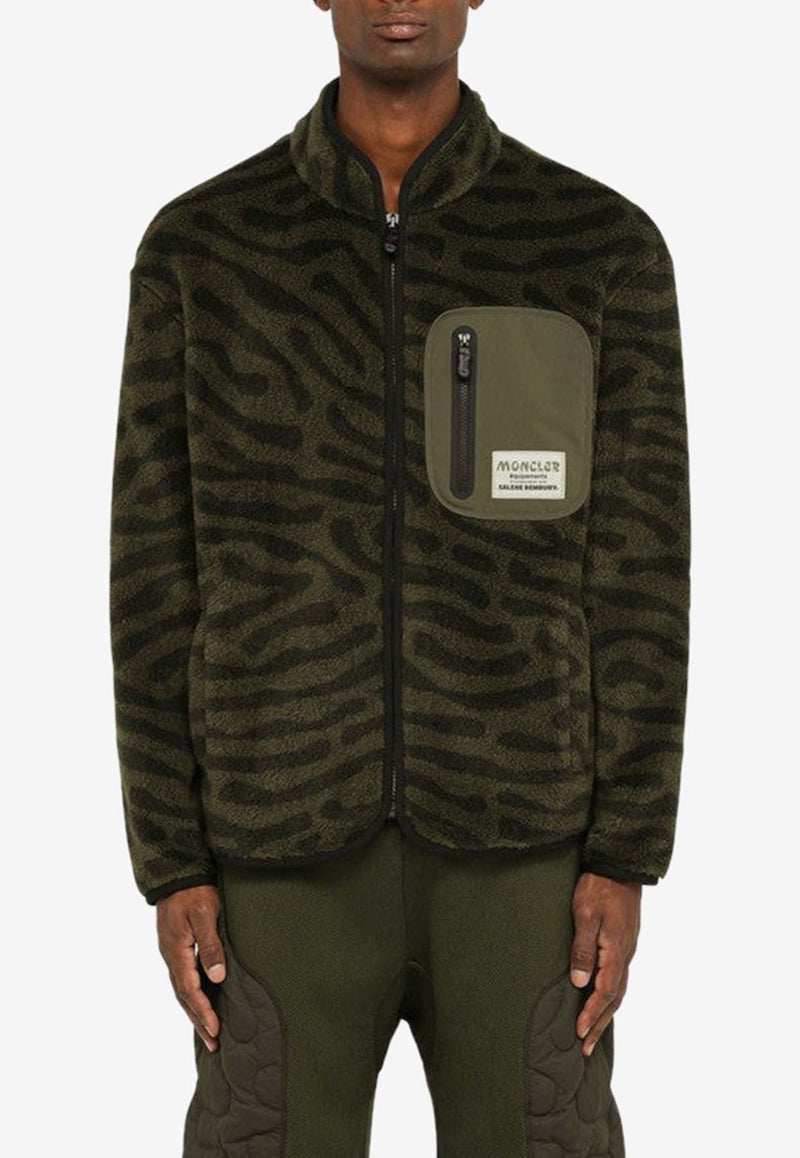 X Salehe Bembury Zebra-Patterned Zip-Up Jacket