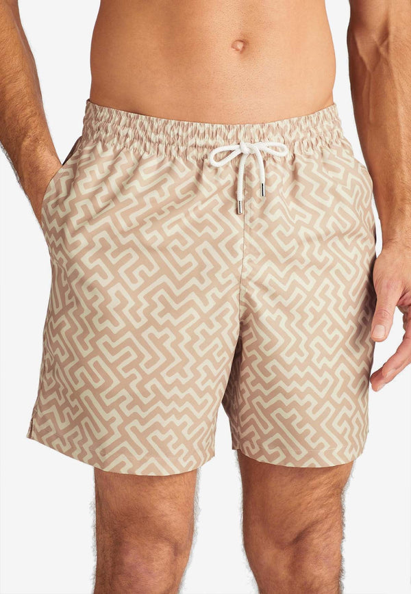 Tropez Geometric Print Swim Shorts