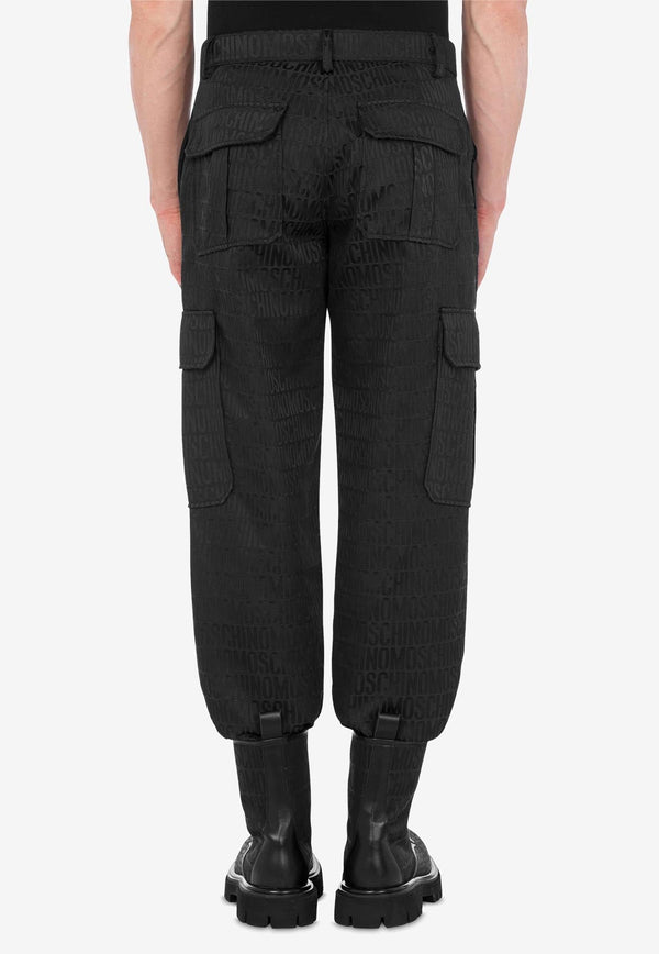 Logo Jacquard Nylon Cargo Pants