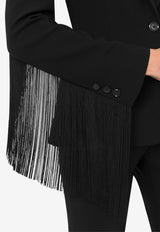 Fringe Single-Breasted Blazer