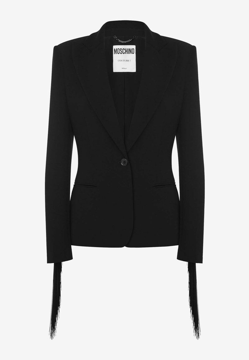 Fringe Single-Breasted Blazer