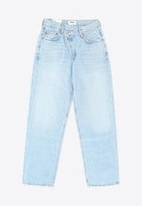 Crisscross Straight-Leg Jeans