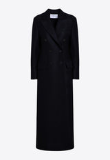 Wool Double-Breasted Long Coat