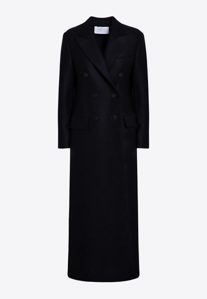 Wool Double-Breasted Long Coat