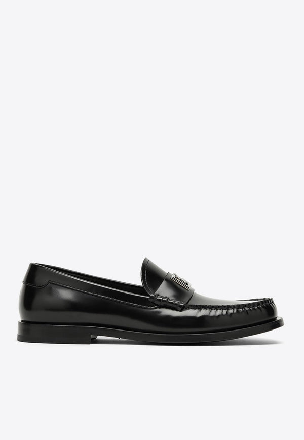 Logo-Plaque Patent Leather Loafers