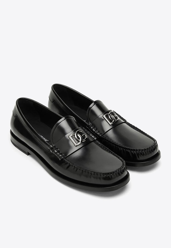 Logo-Plaque Patent Leather Loafers