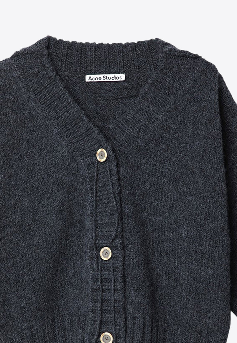 V-neck Knitted Wool Cardigan