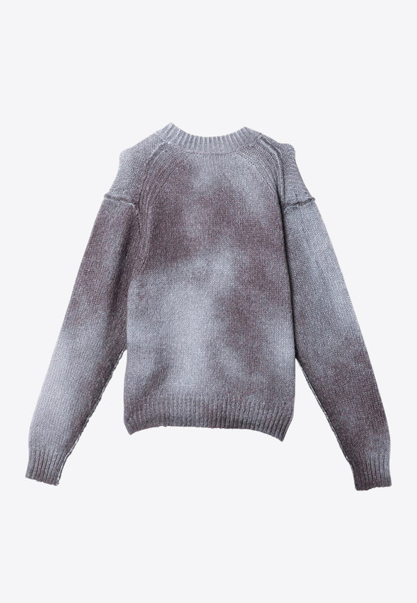 Sprayed Knit Wool-Blend Sweater