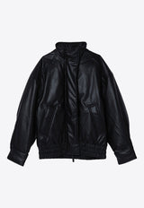 Faux Leather Padded Jacket