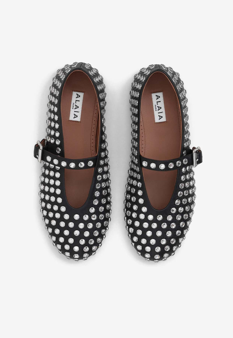 Studded Nappa Leather Ballet Flats