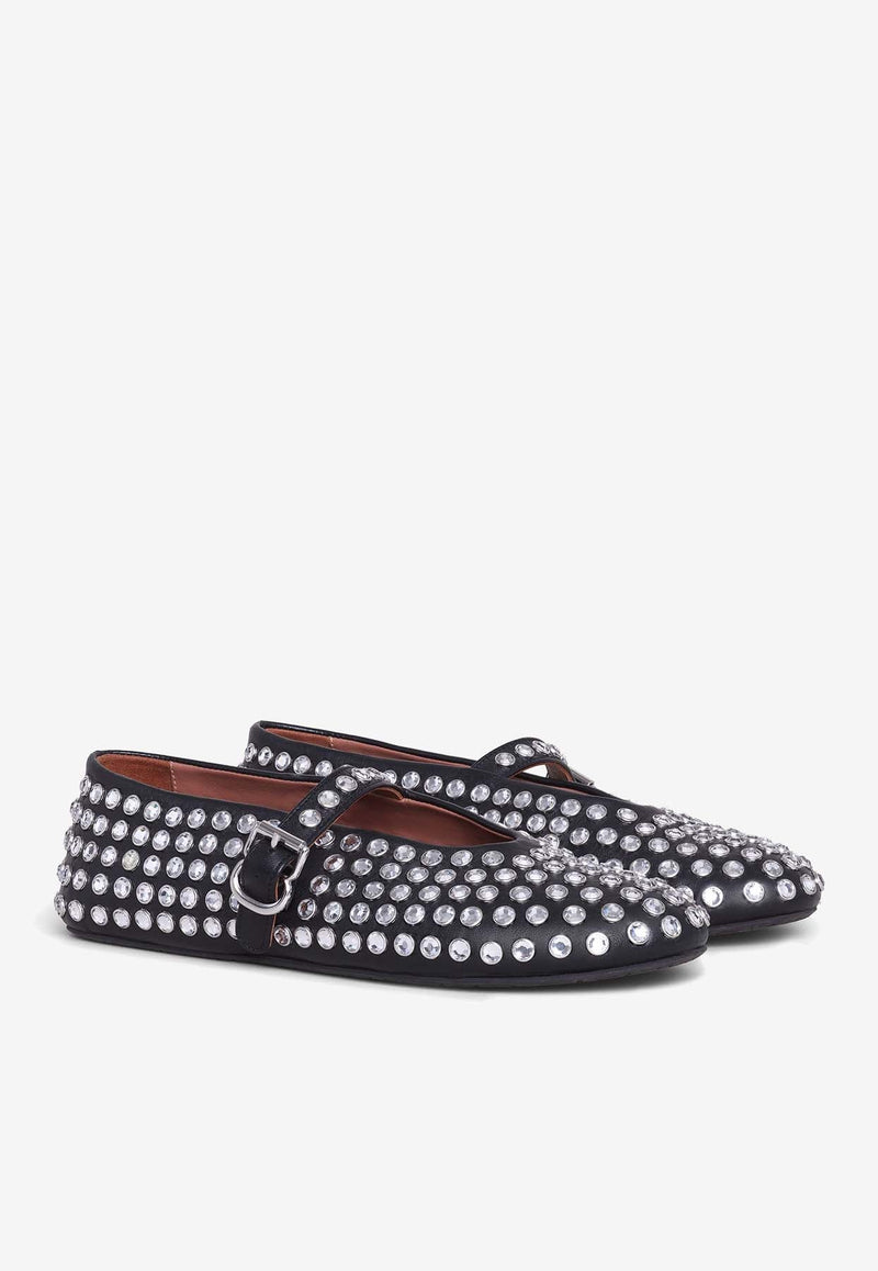 Studded Nappa Leather Ballet Flats