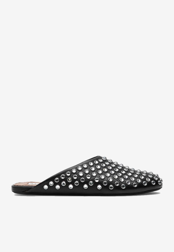 Studded Nappa Leather Flat Mules