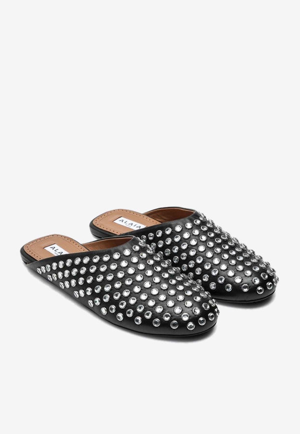 Studded Nappa Leather Flat Mules