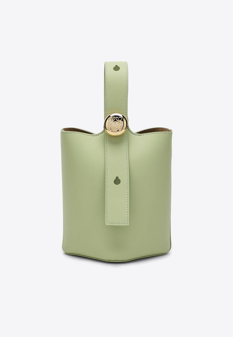 Mini Pebble Leather Bucket Bag