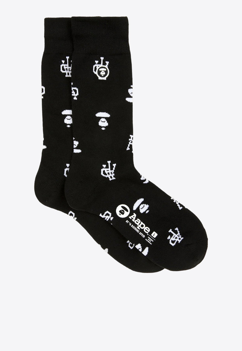 Logo-Embroidered Socks