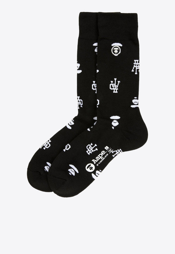 Logo-Embroidered Socks