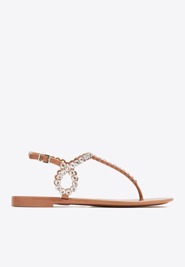 Almost Bare Crystal Jelly Flat Sandals