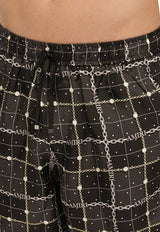 Chain-Pattern Silk Bermuda Shorts