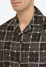 Chain-Pattern Silk Shirt