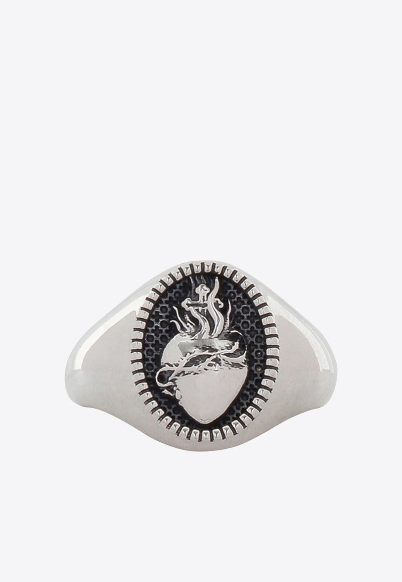 Oval Sacred Heart Chevalier Ring