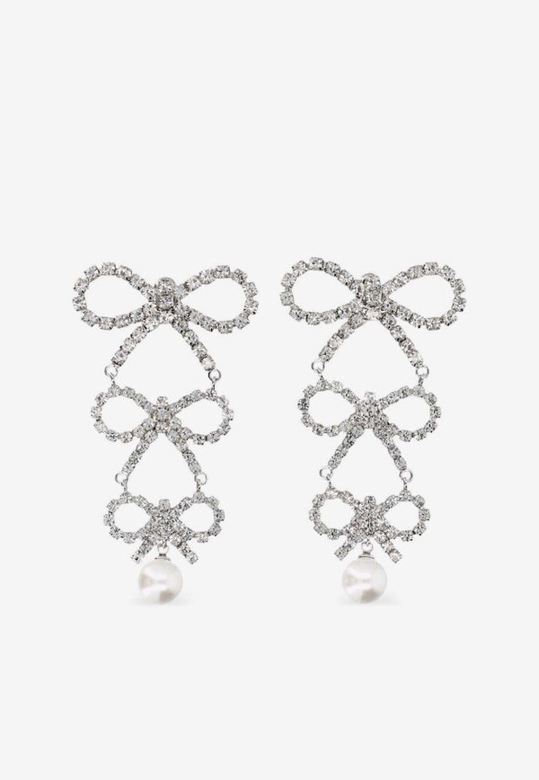 Tiered Crystal Bow Drop Earrings