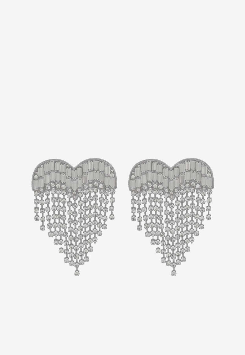 Crystal Fringed Heart Earrings