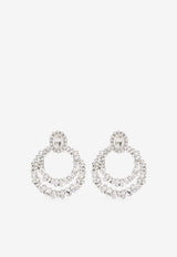 Crystal Embellished Double-Hoop Earrings