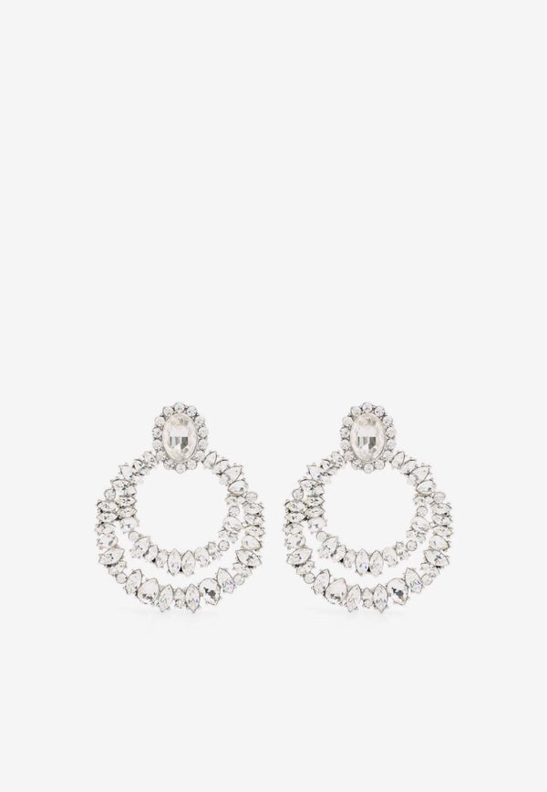 Crystal Embellished Double-Hoop Earrings