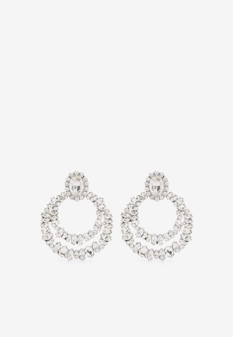 Crystal Embellished Double-Hoop Earrings