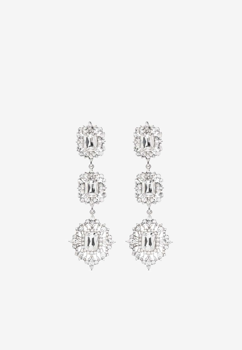 Crystal Embellished Tiered Drop Earrings