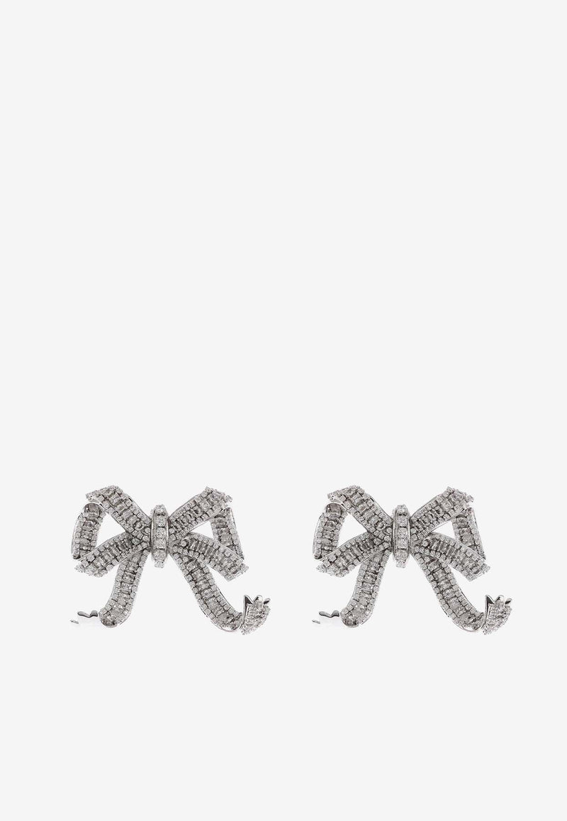 Crystal Embellished Bow Earrings