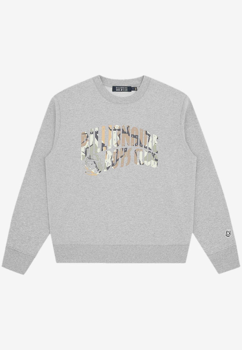 Camo Logo Print Crewneck Sweatshirt