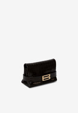 Mini B Croc-Embossed Leather Clutch