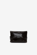 Mini B Croc-Embossed Leather Clutch