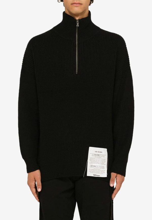 Logo Stitched Turtleneck Sweater