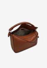 Large Puzzle Leather Top Handle  Bag