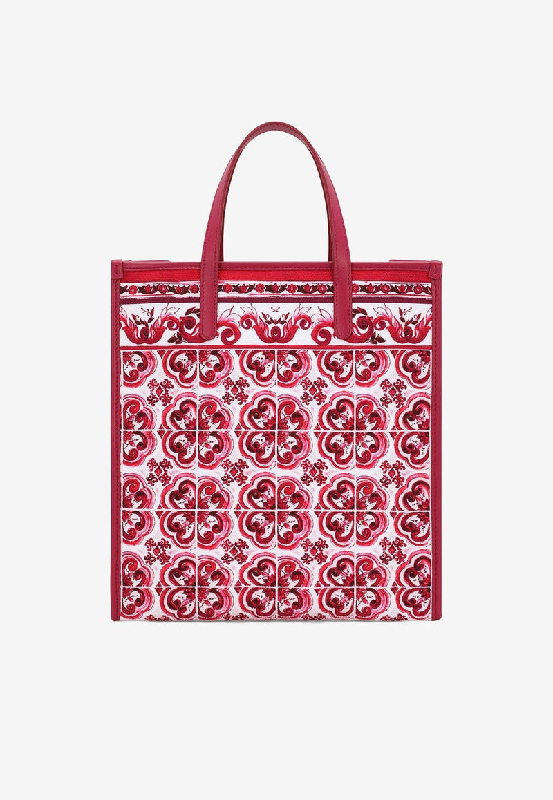 Small Majolica Print Canvas Tote Bag