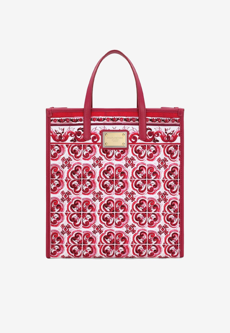 Small Majolica Print Canvas Tote Bag