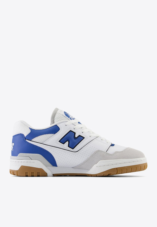 550 Low-Top Sneakers in White with Blue Agate and Brighton Gray