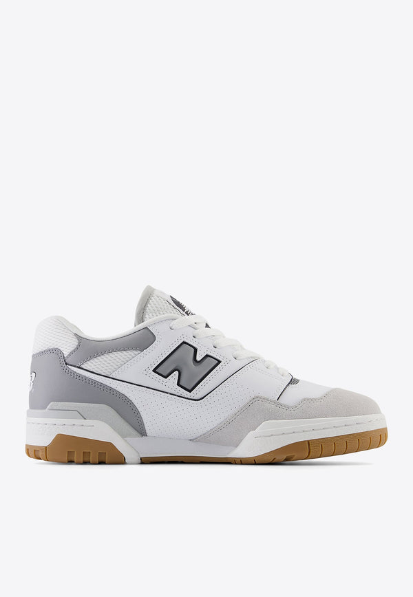 550 Low-Top Sneakers in White with Slate Gray and Brighton Gray