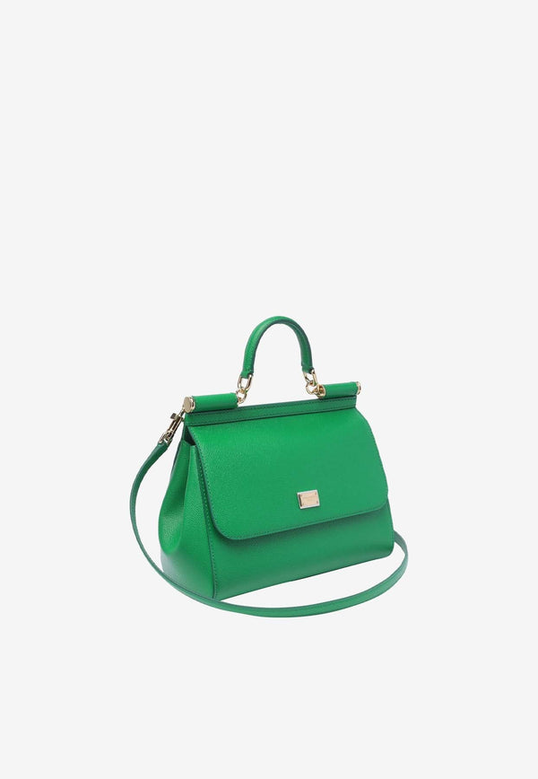 Large Sicily Top Handle Bag in Dauphine Leather