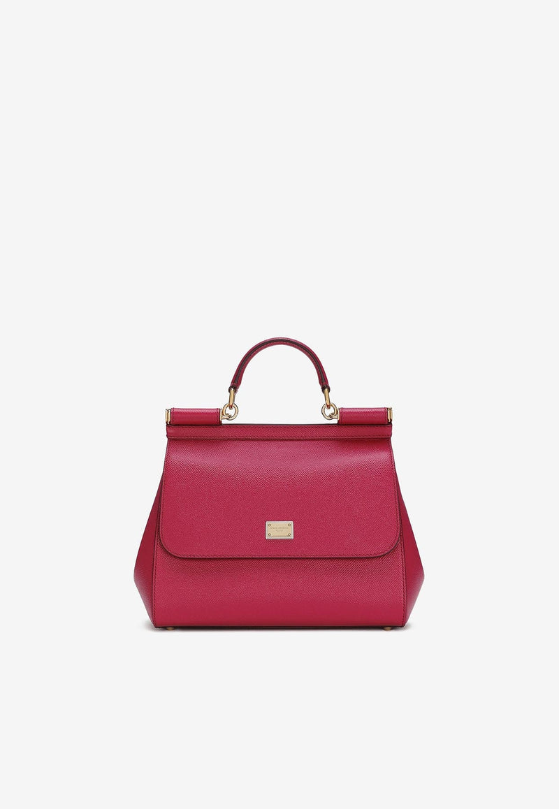 Large Sicily Top Handle Bag in Dauphine Leather