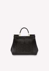 Large Sicily Top Handle Bag in Iguana-Embossed Calfskin